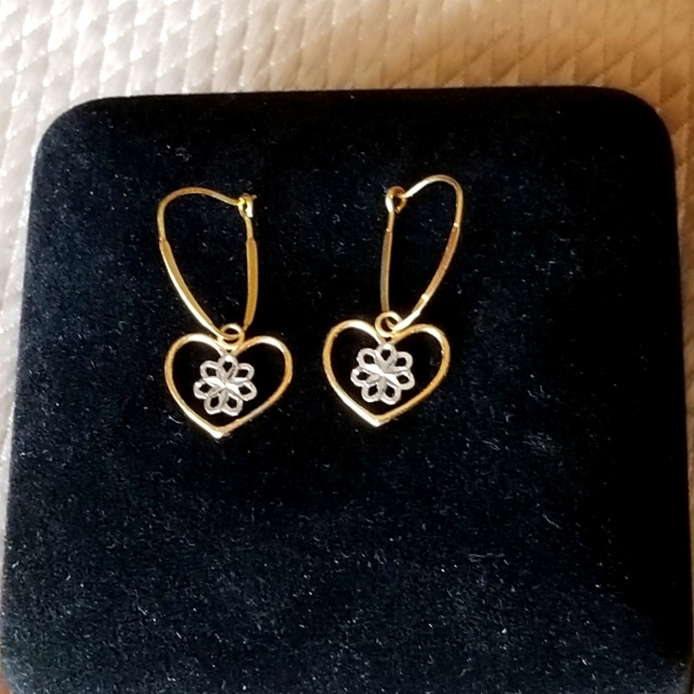 14K Gold Heart Earrings